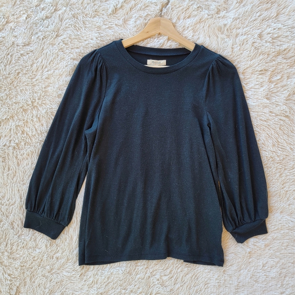 Madewell Black Puff Sleeve Avrina Top